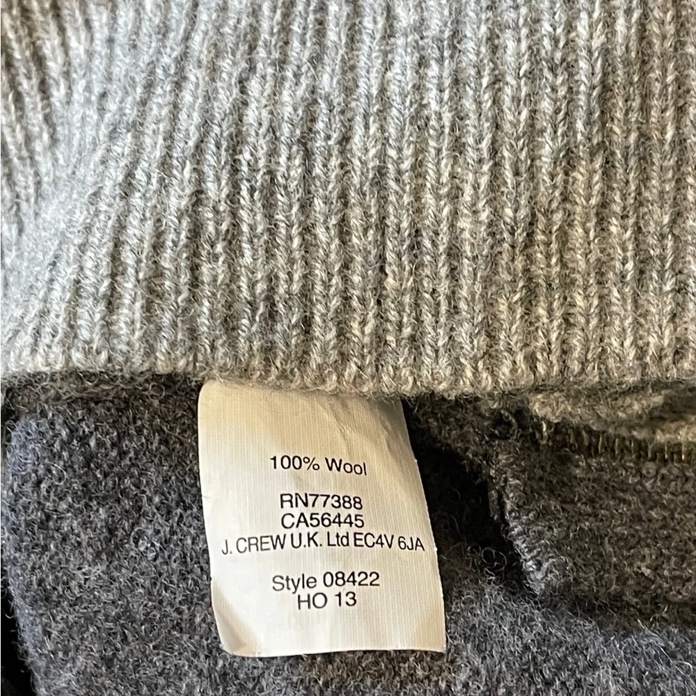 J Crew 1/4 Zip Sweater Men Size Medium Gray Slim 100% Merino Wool Casual Preppy